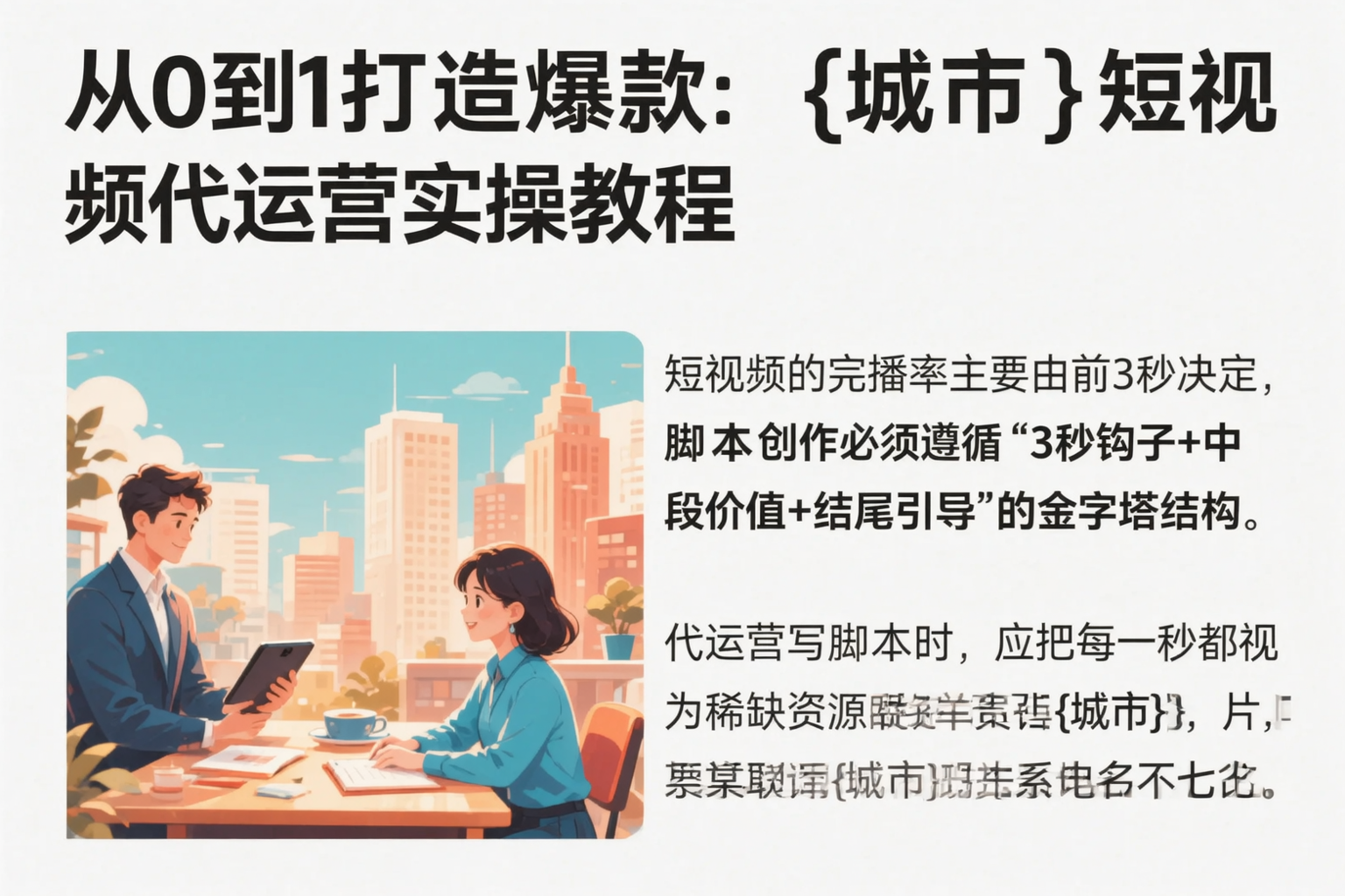 从0到1打造爆款：可克达拉短视频代运营实操教程