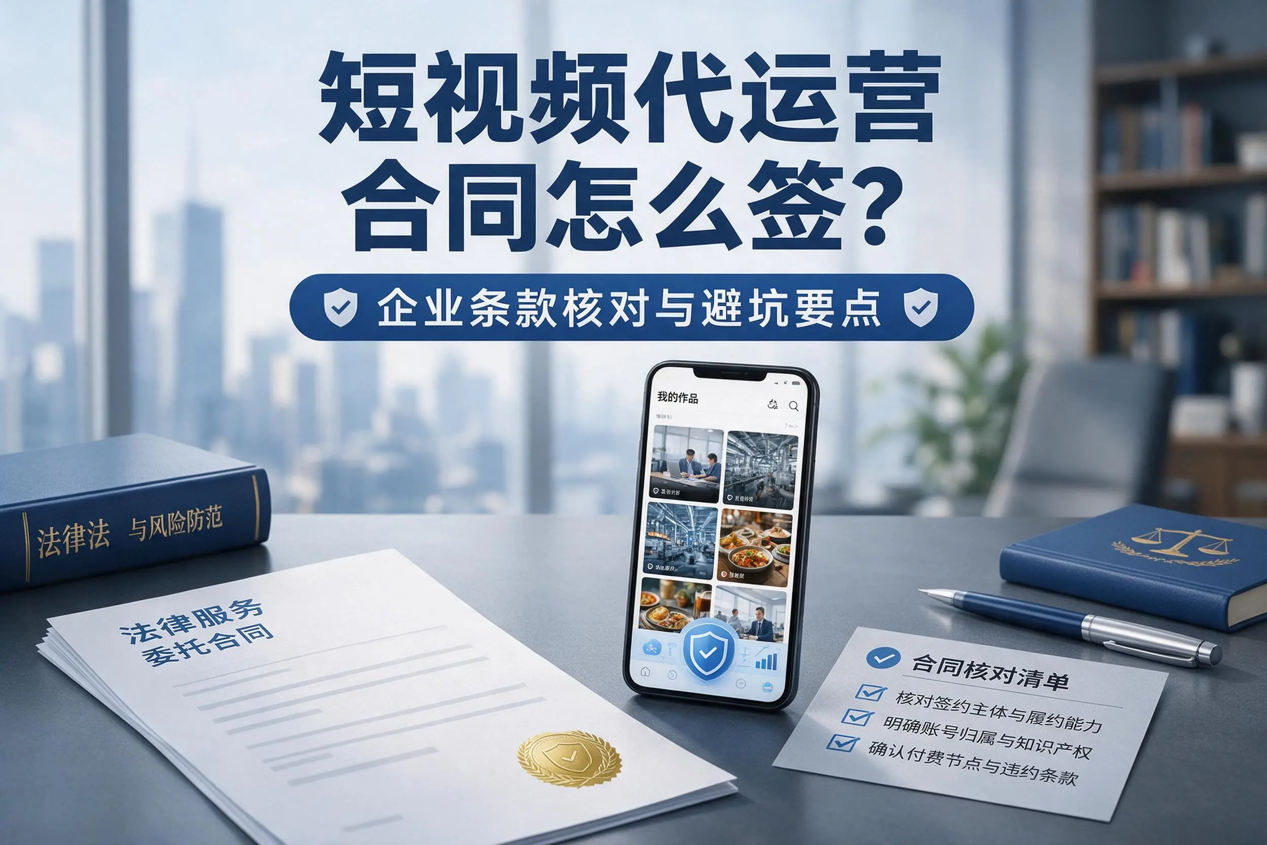 短视频代运营合同怎么签?可克达拉企业条款核对与避坑要点