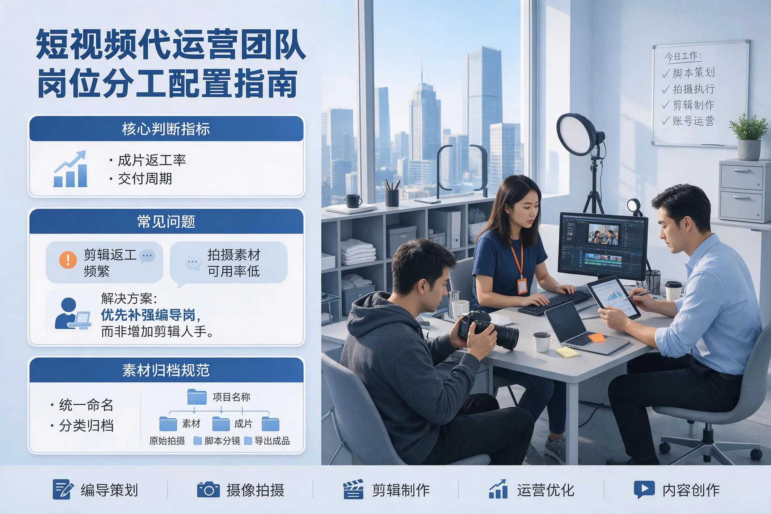 短视频代运营团队如何配置？可克达拉企业岗位分工科普说明