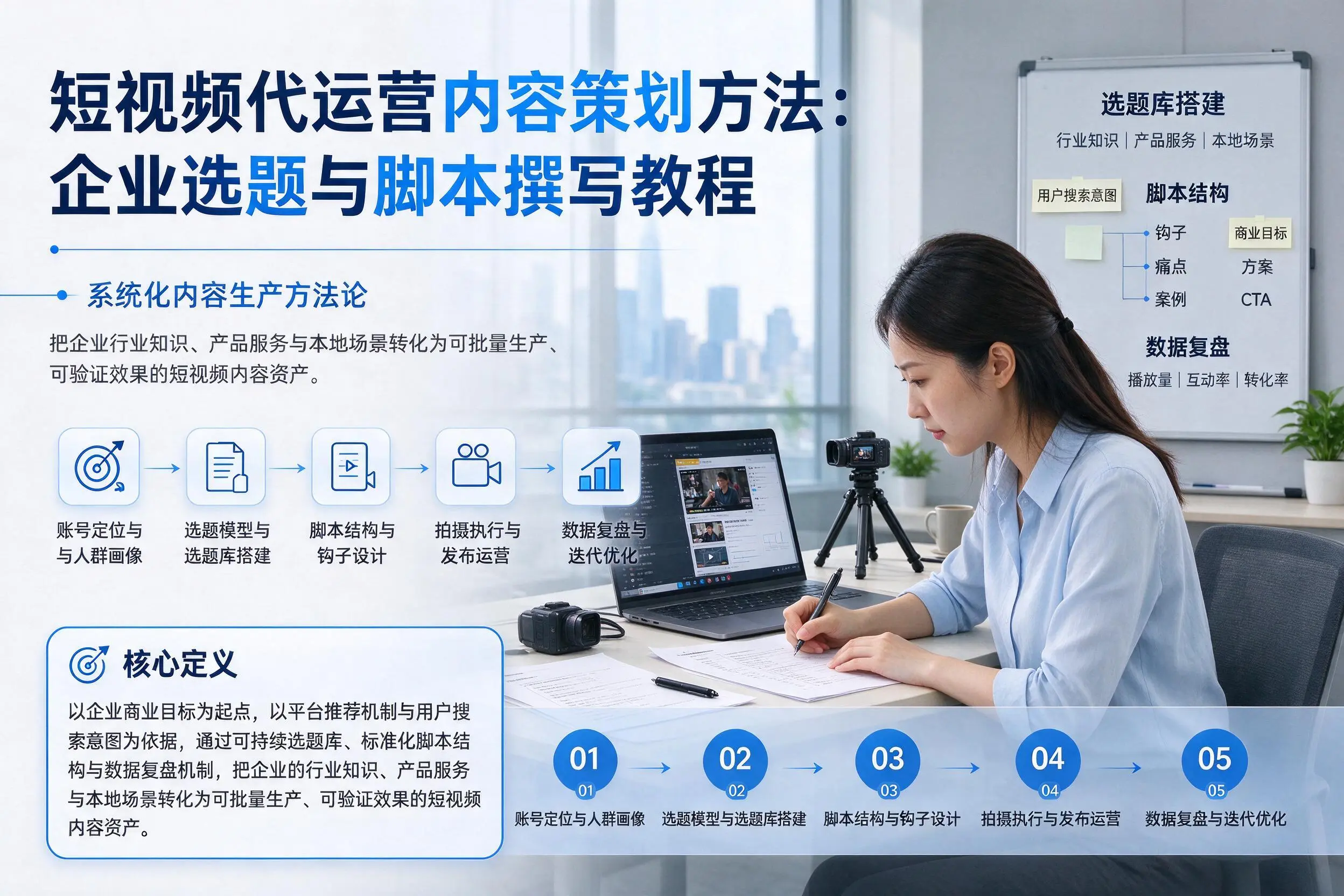 短视频代运营内容策划方法：可克达拉企业选题与脚本撰写教程