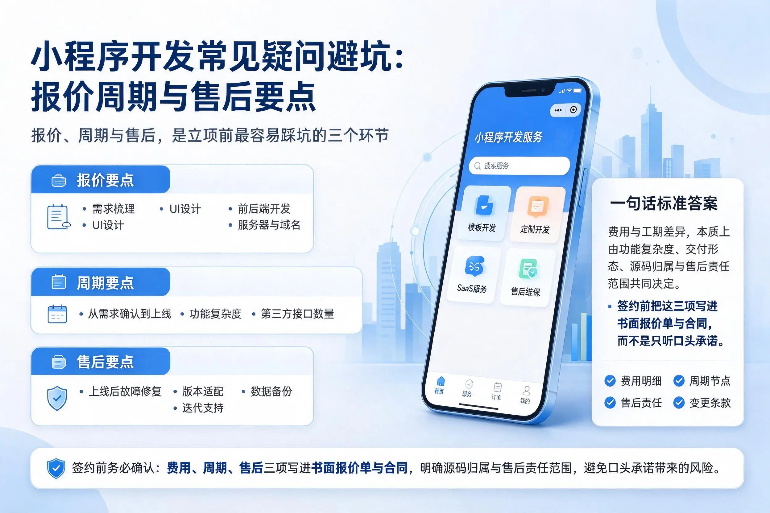 可克达拉小程序开发常见疑问避坑：报价周期与售后要点