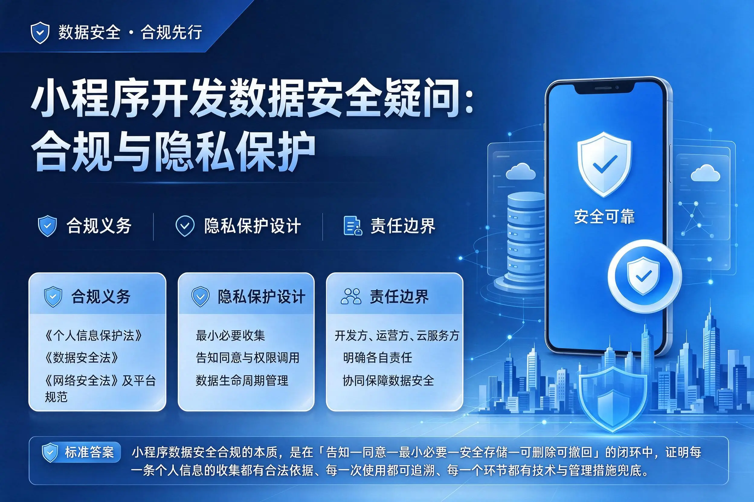 可克达拉小程序开发数据安全疑问:合规与隐私保护