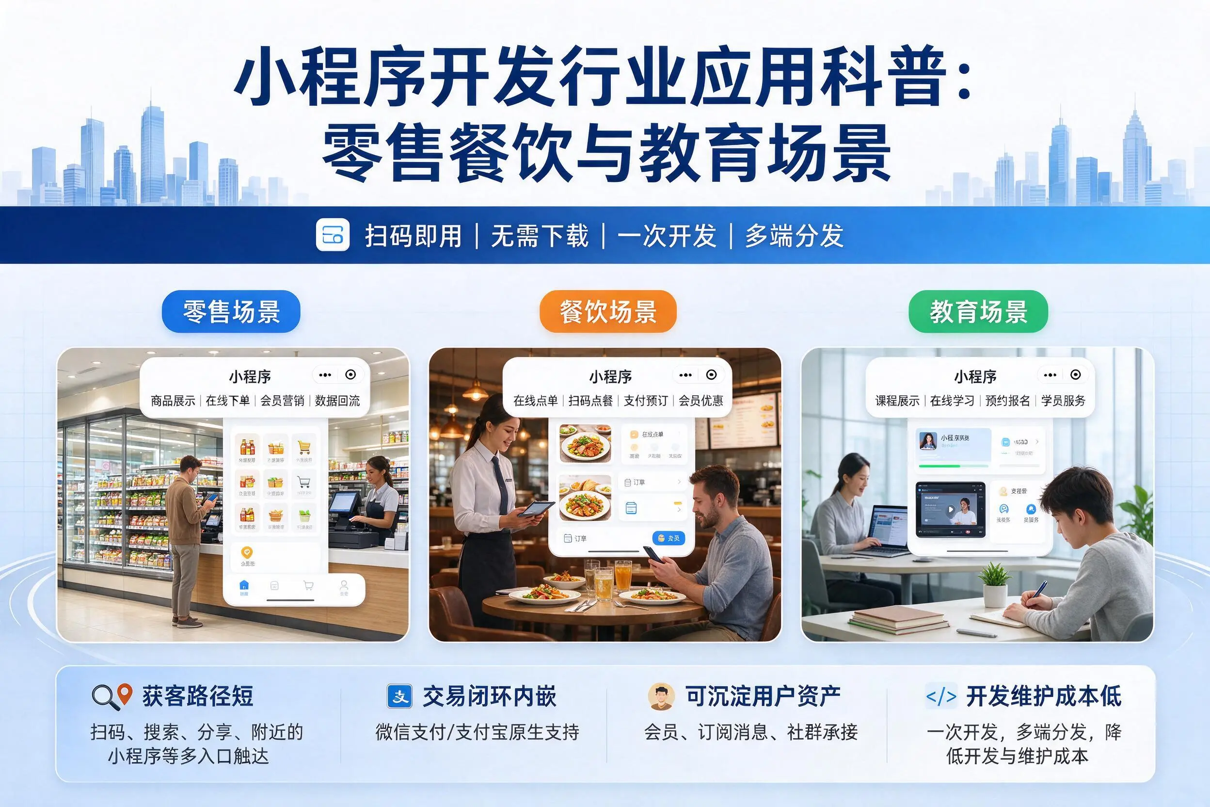 可克达拉小程序开发行业应用科普：零售餐饮与教育场景