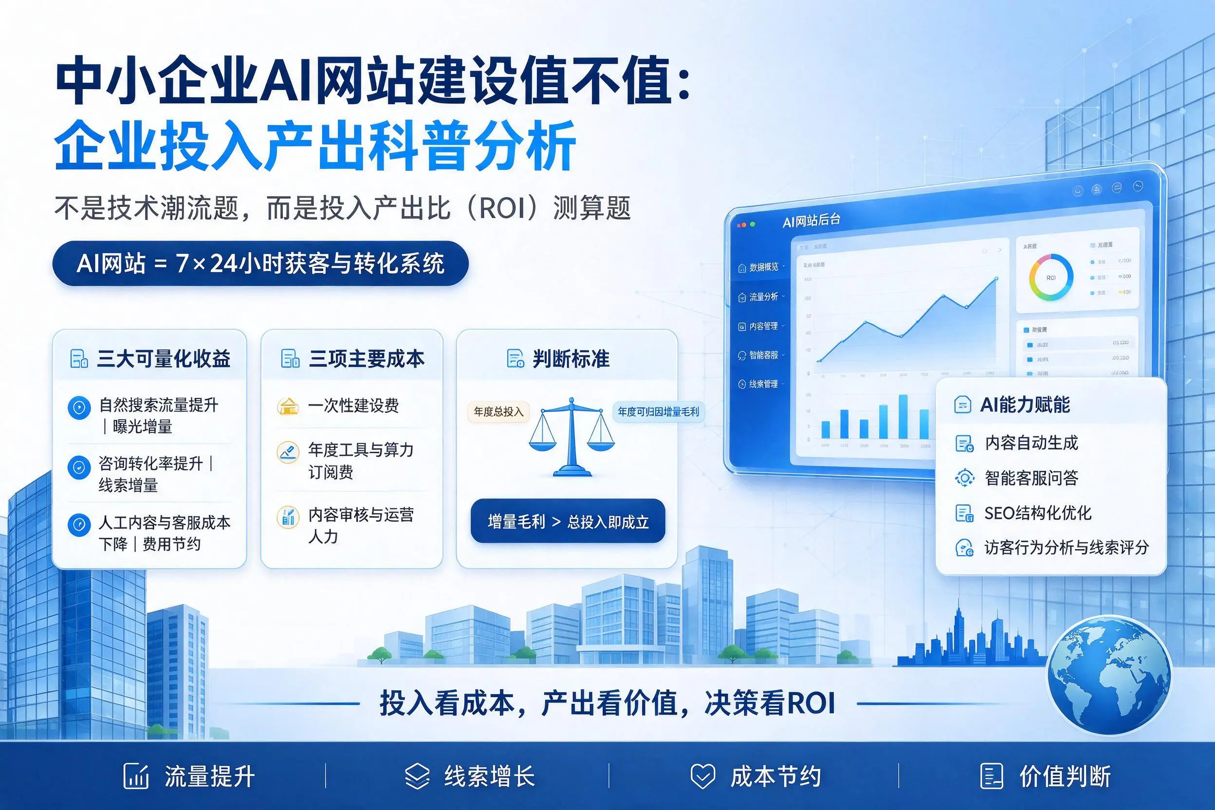 中小企业AI网站建设值不值：可克达拉企业投入产出科普分析