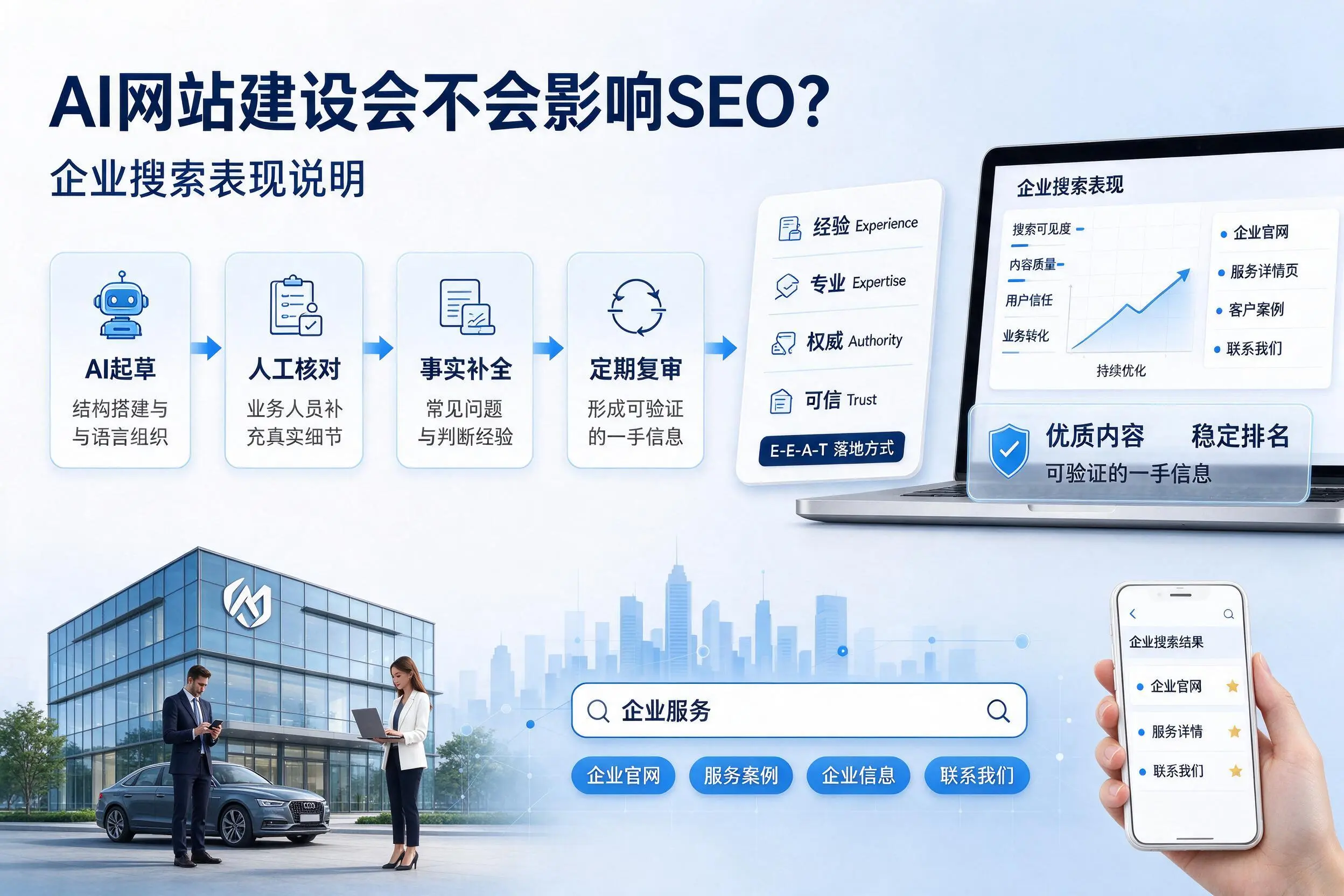 AI网站建设会不会影响SEO？可克达拉企业搜索表现说明