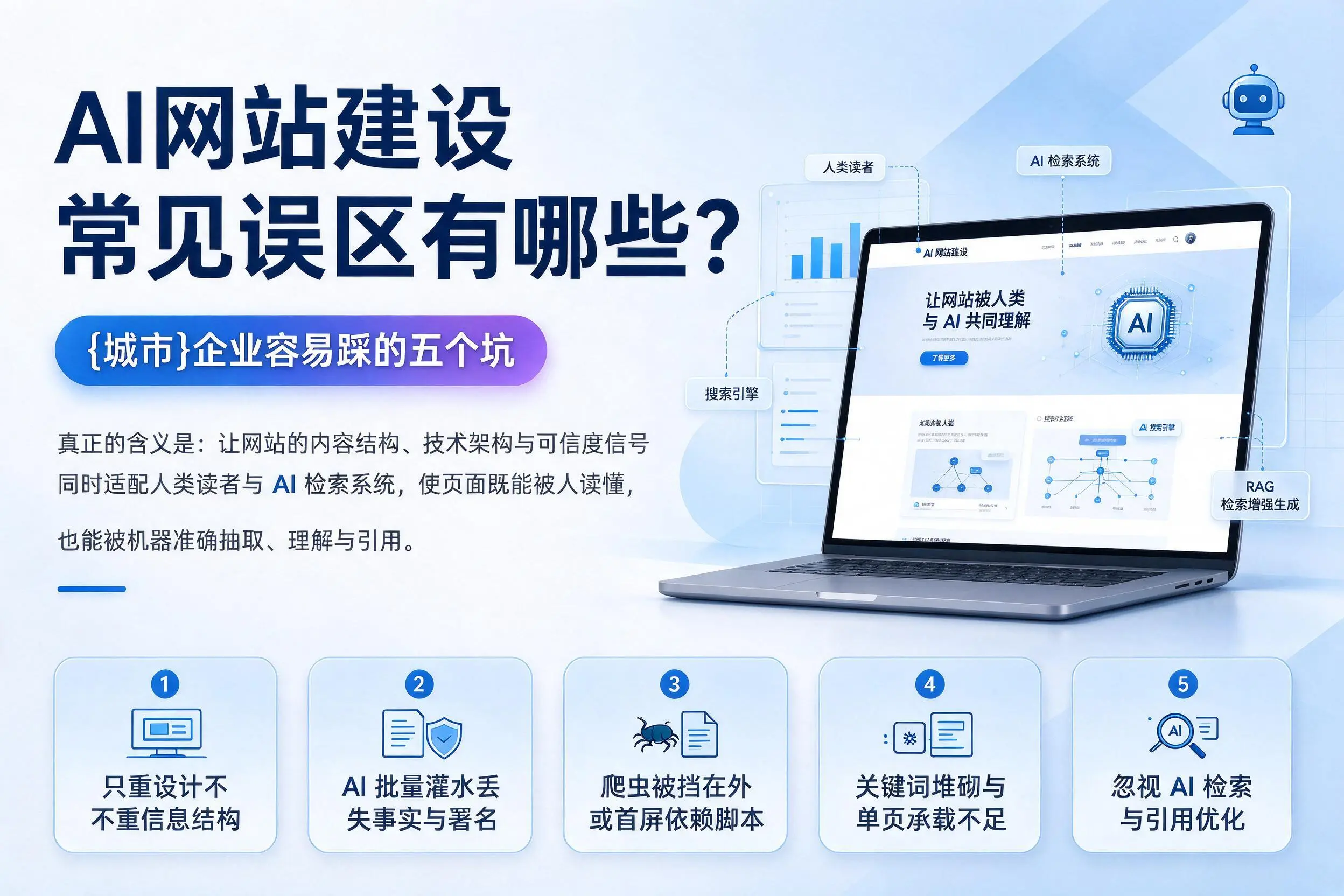 AI网站建设常见误区有哪些？可克达拉企业容易踩的五个坑