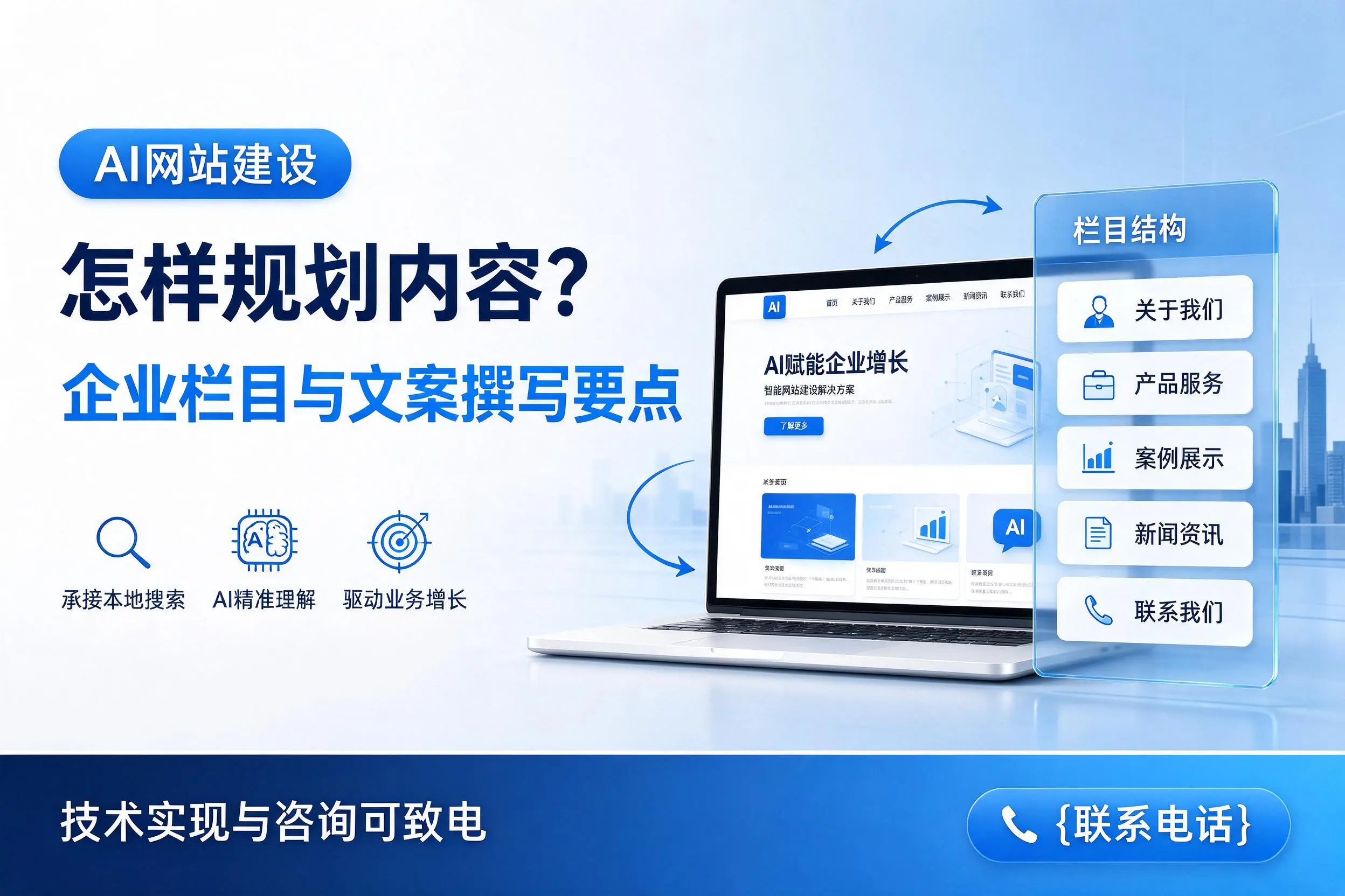 AI网站建设怎样规划内容?可克达拉企业栏目与文案撰写要点