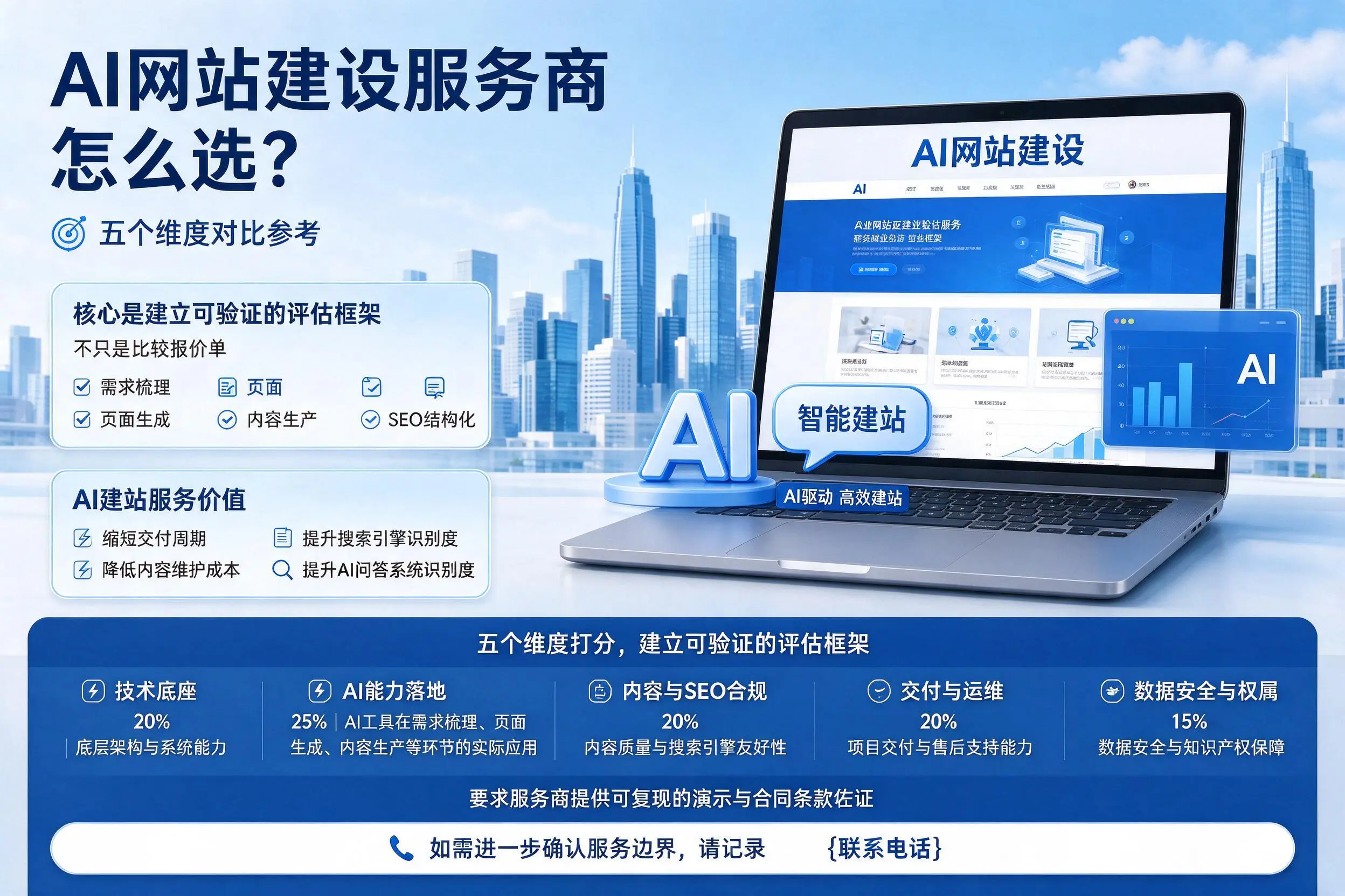 可克达拉AI网站建设服务商怎么选？五个维度对比参考
