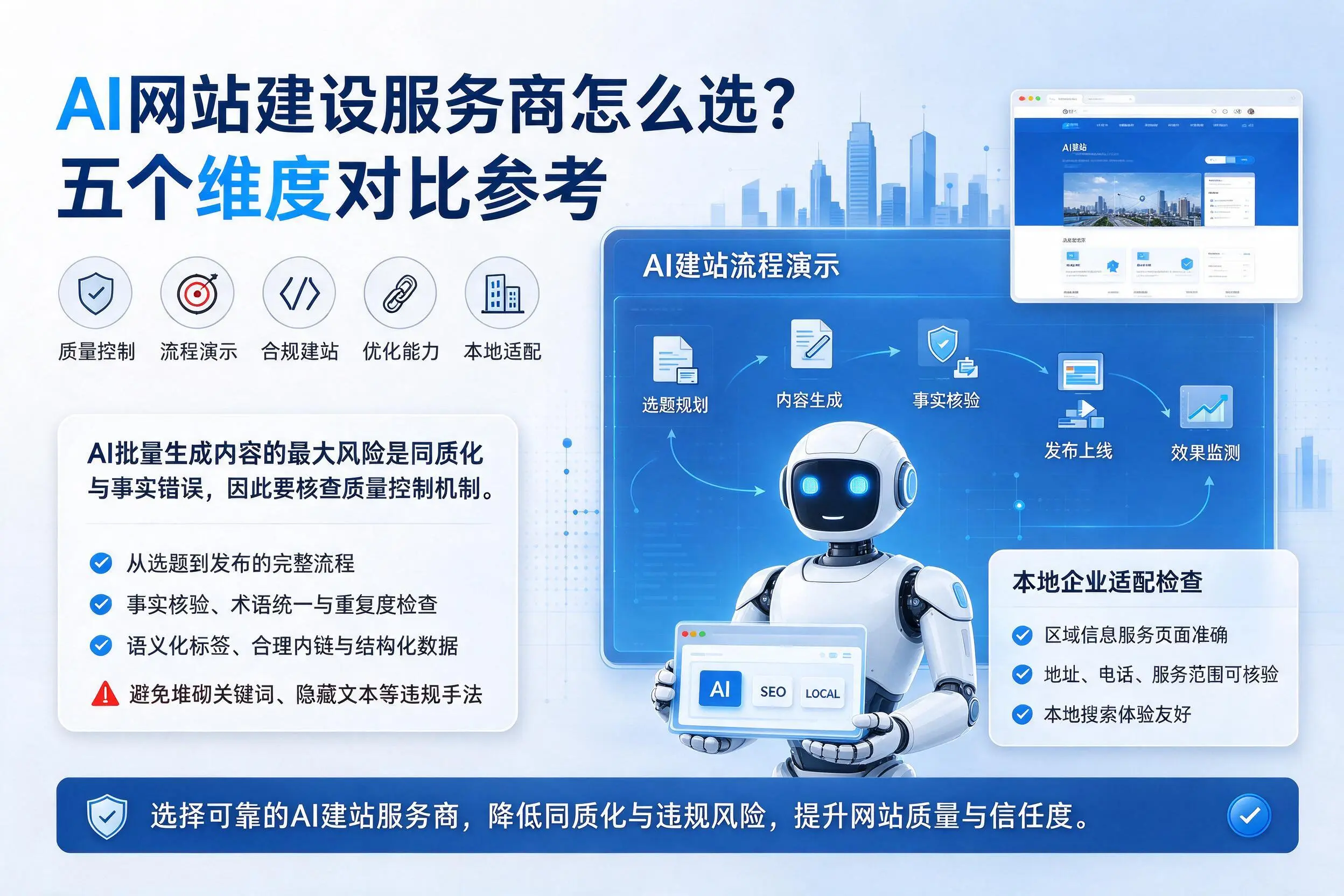 可克达拉AI网站建设服务商怎么选？五个维度对比参考