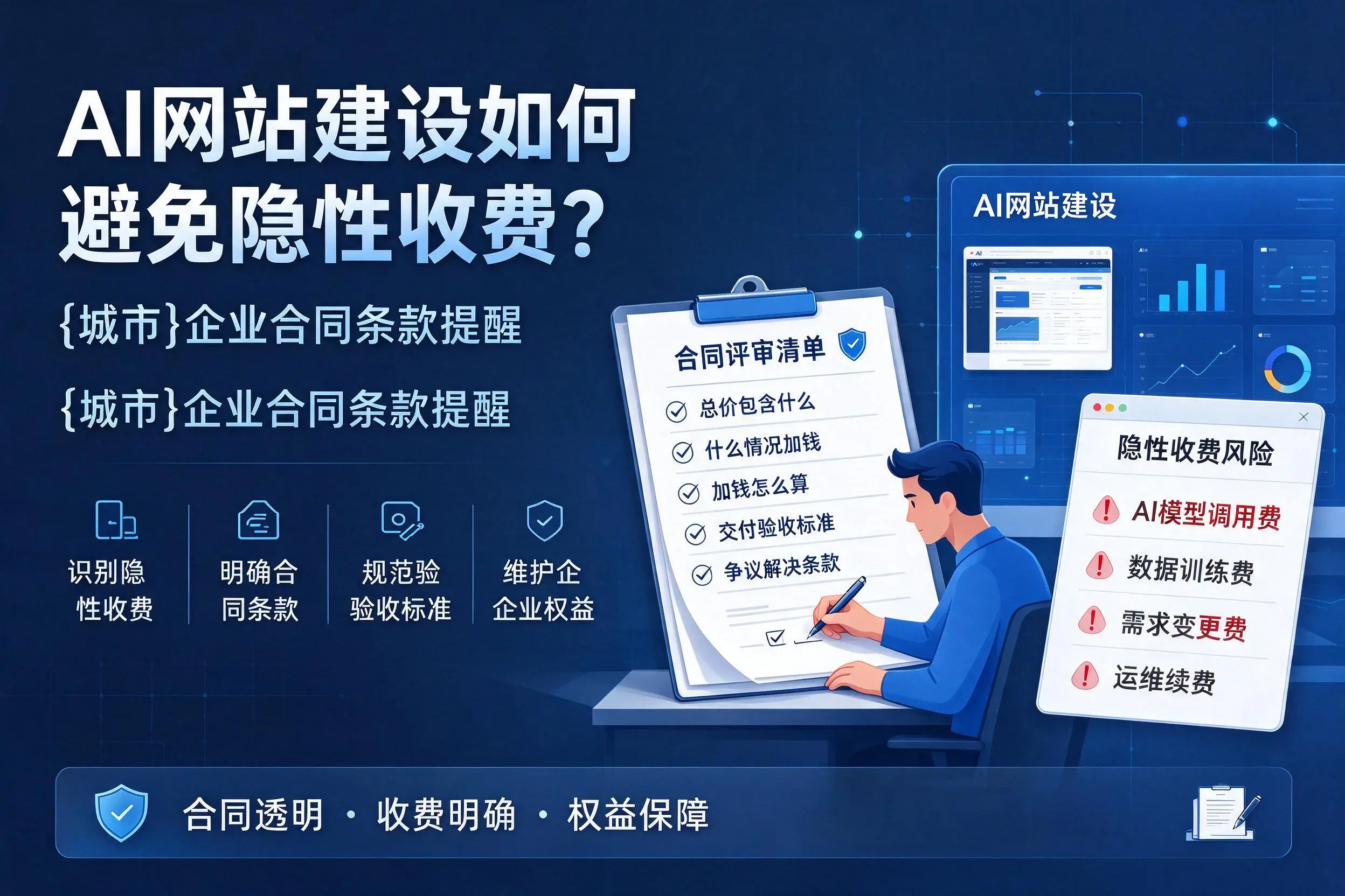 AI网站建设如何避免隐性收费?可克达拉企业合同条款提醒