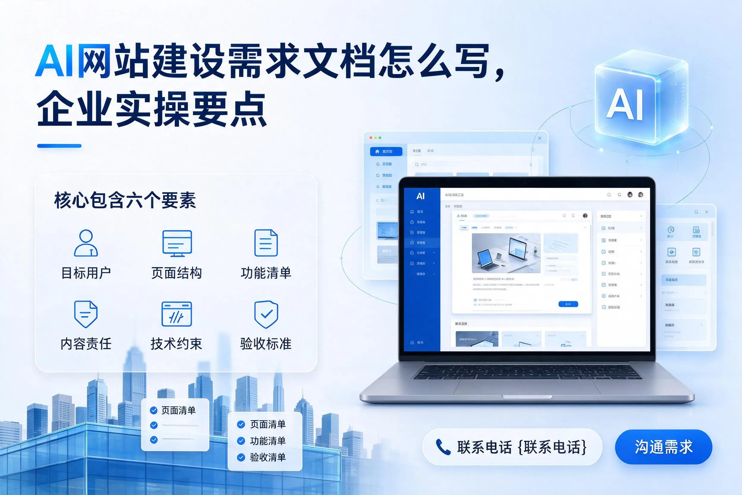 AI网站建设需求文档怎么写,可克达拉企业实操要点