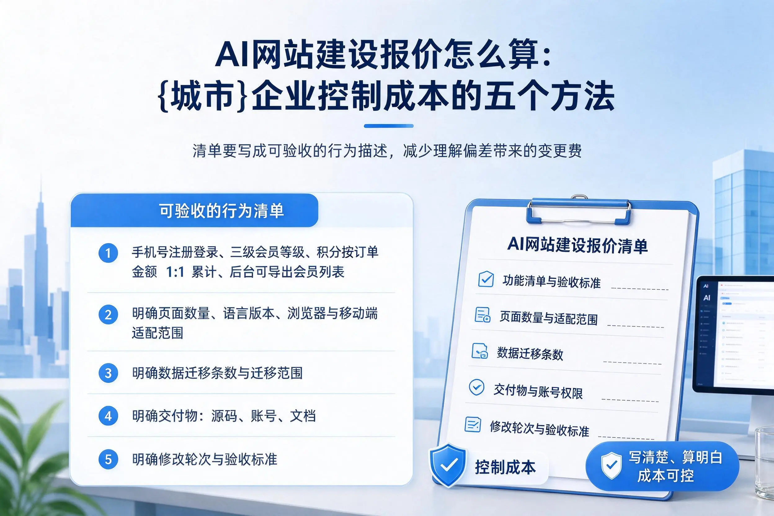 AI网站建设报价怎么算：可克达拉企业控制成本的五个方法